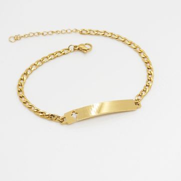 PULSERA PLACA CRUZ 6 X 43 MM ACERO - imagen 1