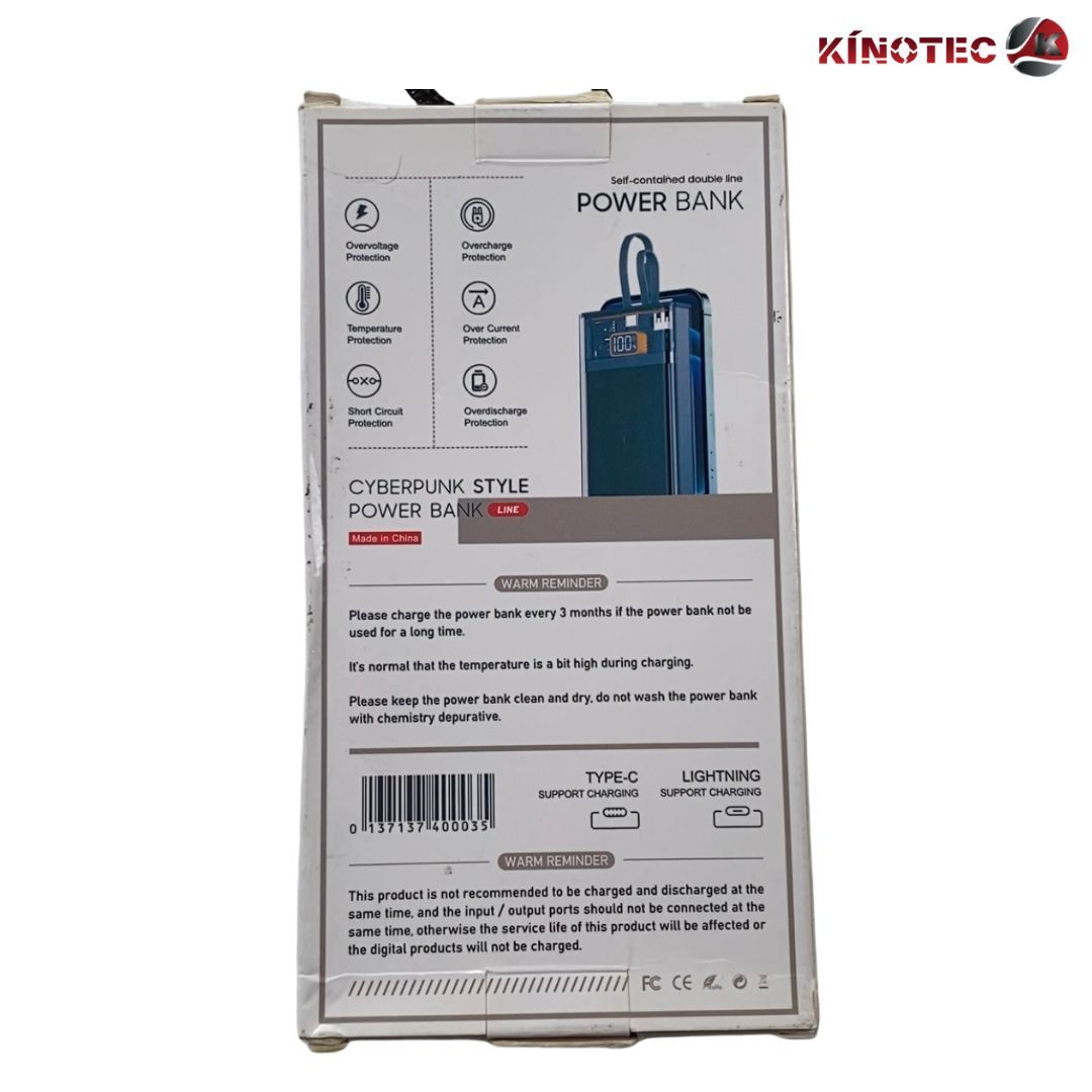 Power Bank Kinotec LED 2 en 1 – 10.000mAh