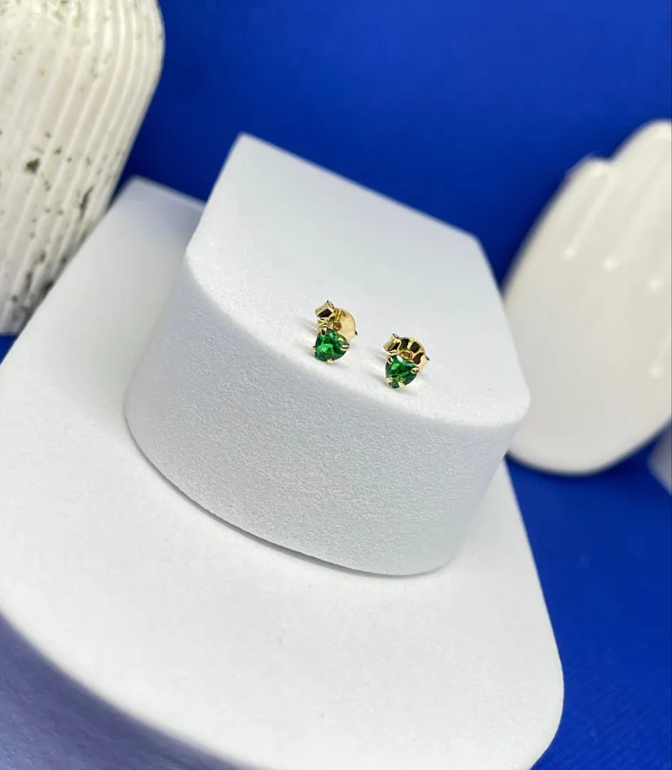 Topos corazon 4 puntas verde de 3.5mm