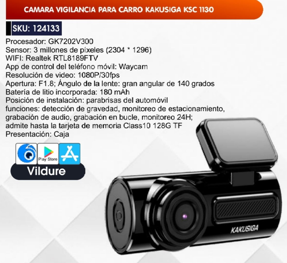 CAMARA VIGILANCIA PARA CARRO KAKUSIGA KSC 1130