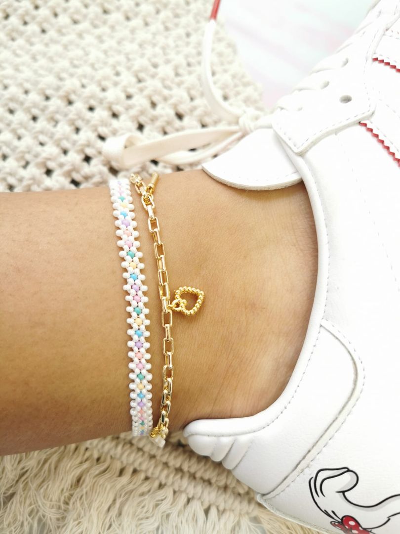 Tobillera doble tejida