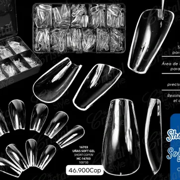 Uñas soft gel coffin × 550Pcs - imagen 1