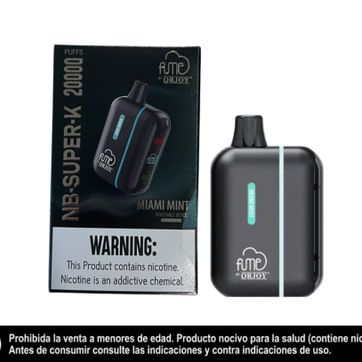 Imagen del producto Fume Kit Nb Super K Miami Mint - Bateria Y Pod 20.000 Puffs
