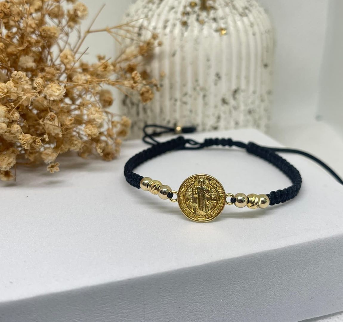 Pulsera tejida san benito balin 4mm liso e italy