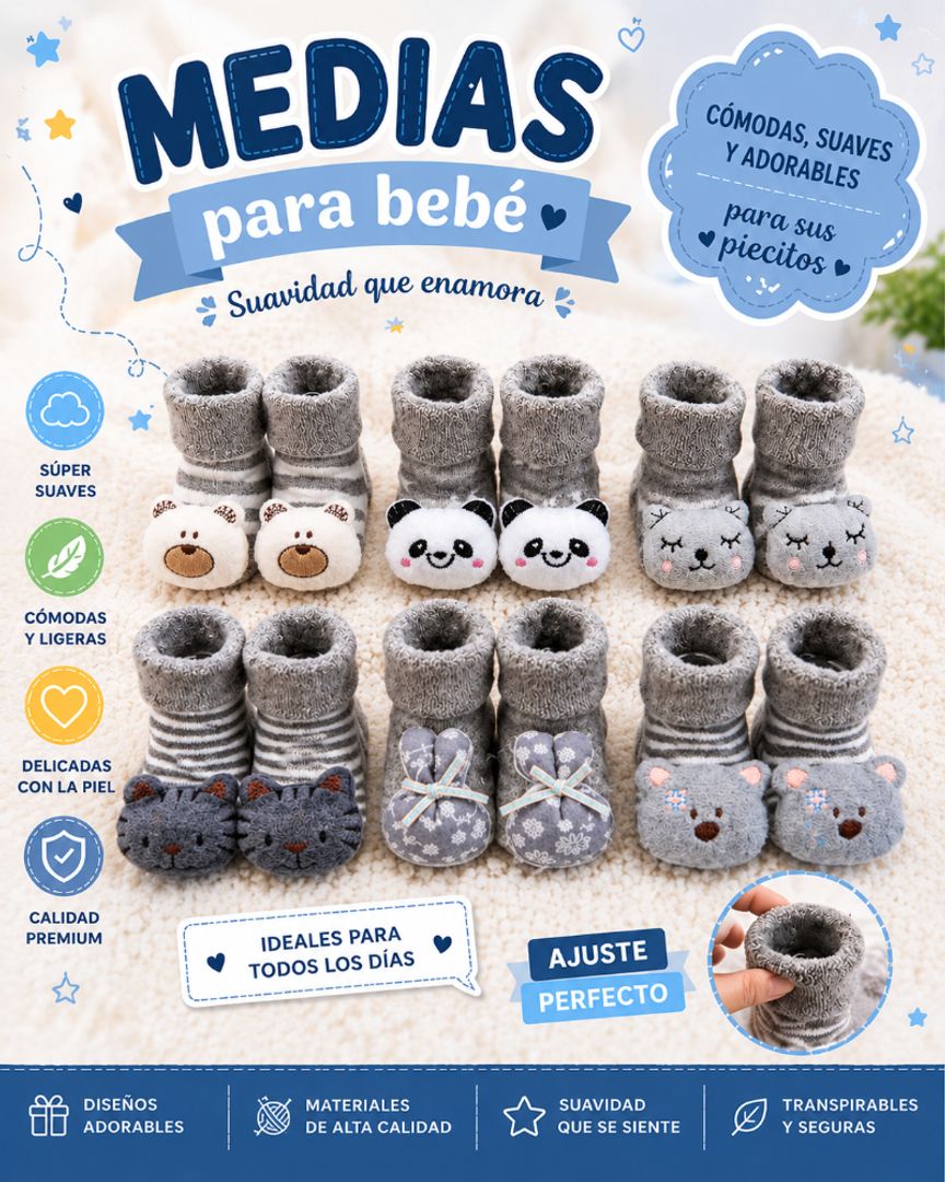 Medias de bebe x6 unidades