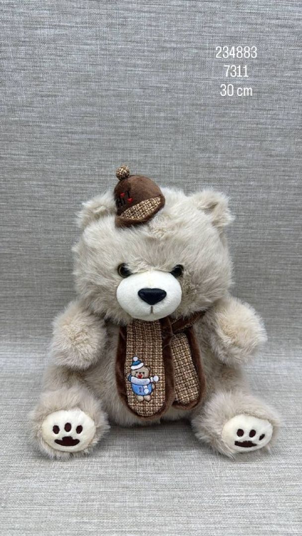 OSO CON GORRO Y BUFANDA 30 CM