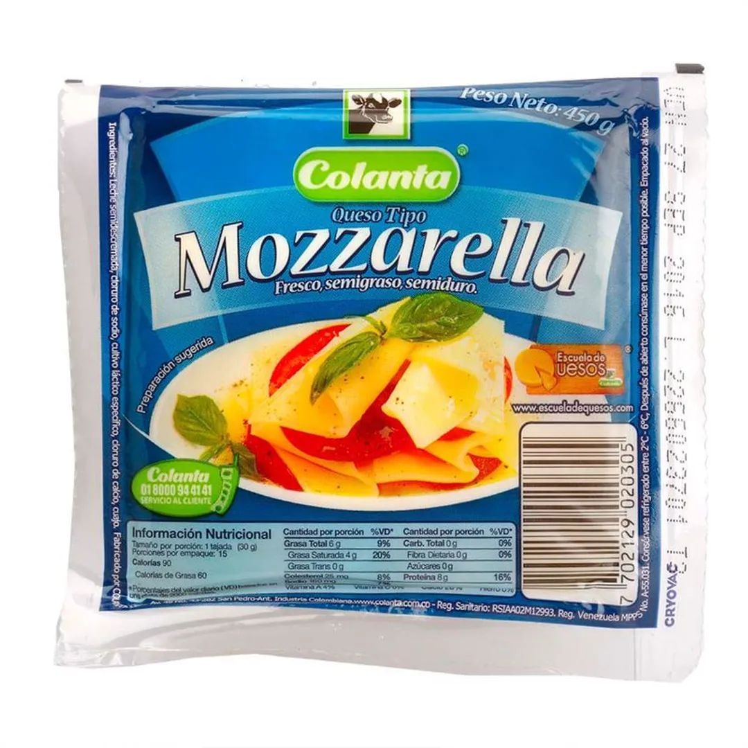 QUESO MOZZARELLA COLANTA BLOQUE*450G