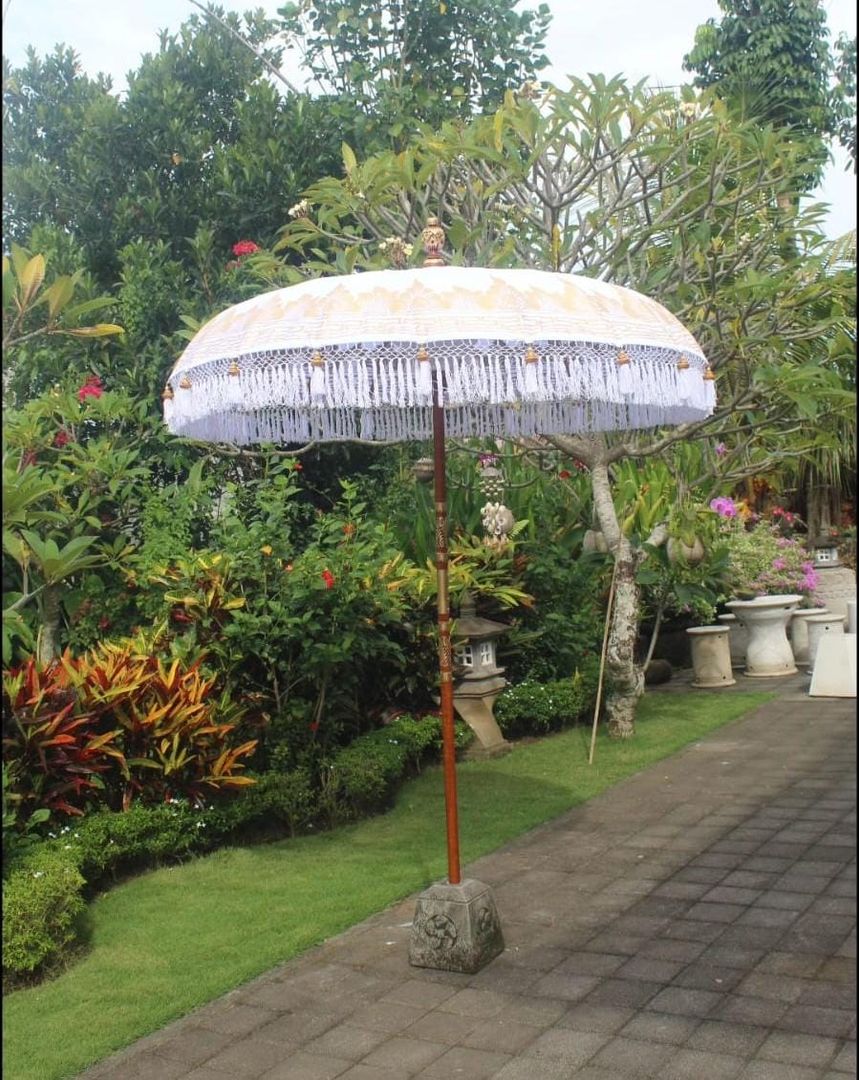 PARASOL - BLANCO CON DORADO