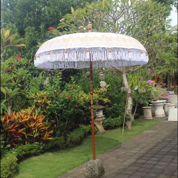 PARASOL - BLANCO CON DORADO - imagen 1