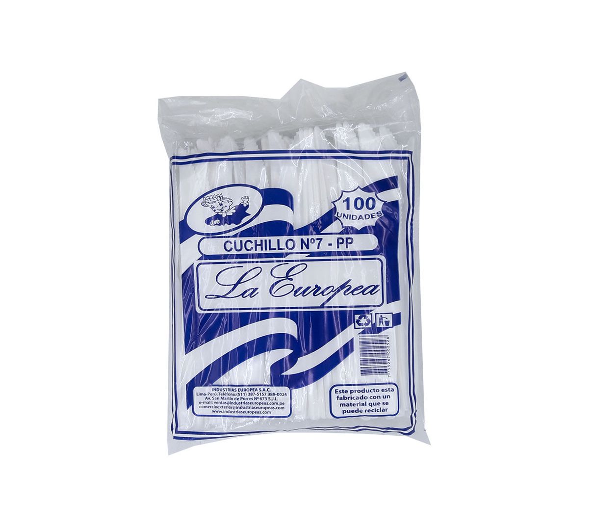 P. CUCHILLO GRANDE BLANCO PAQ X 100 UND