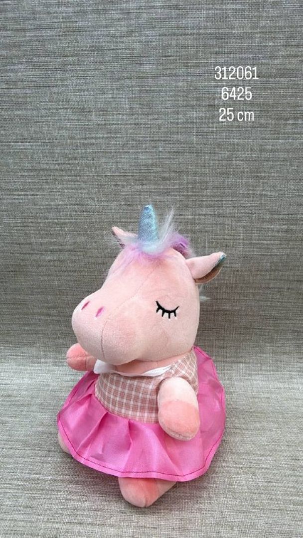UNICORNIO CON VESTIDO 25 CM