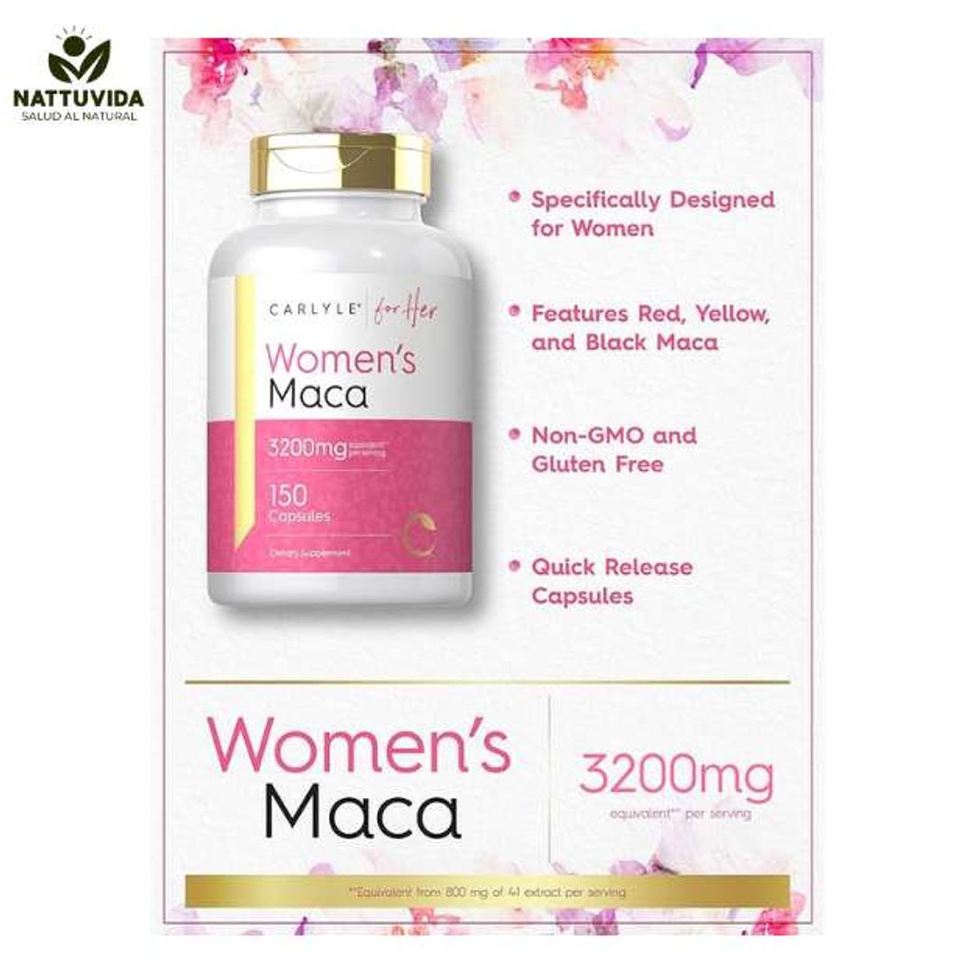 Maca para Mujeres de 3200 mg | 150 unidades 