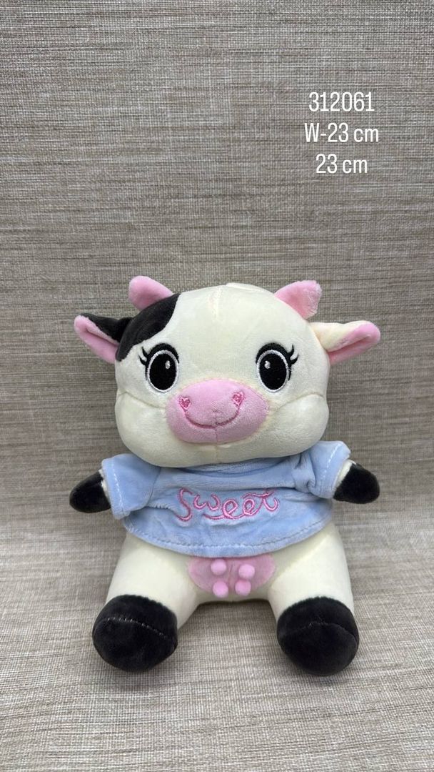 VACA CON CAMISA AZUL 23 CM