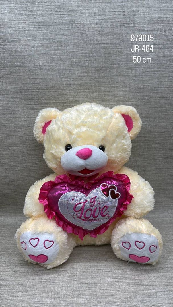 OSO CREMA CON CORAZON ( I LOVE) 50 CM