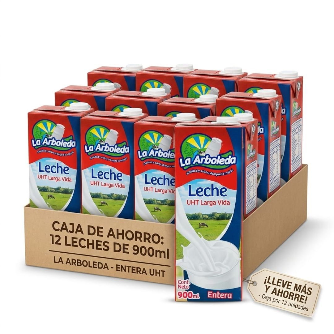 .CAJA LECHE ARBOLEDA ENTERA*12*900ML