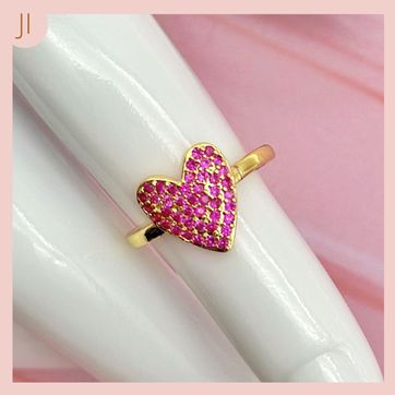 Imagen del producto Anillo Corazón Fucsia circonado