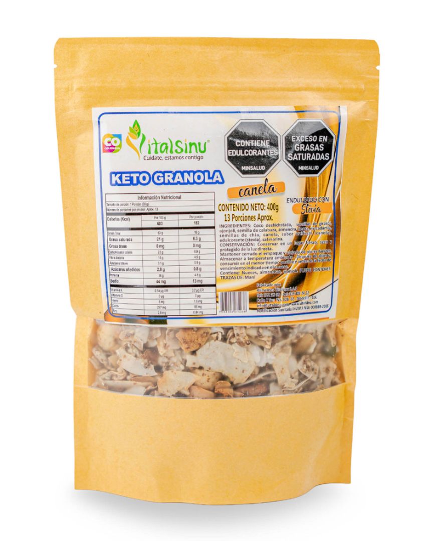 GRANOLA KETO CANELA STEVIA X 400 GR VITAL SINU
