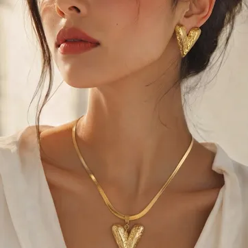 Imagen del producto Juego de cadena y aretes