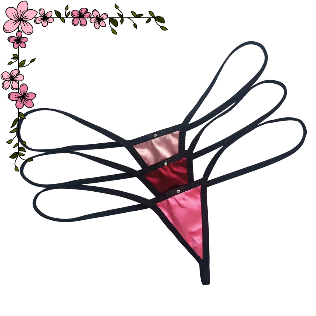 Súper micro tanga hilo en Satín 