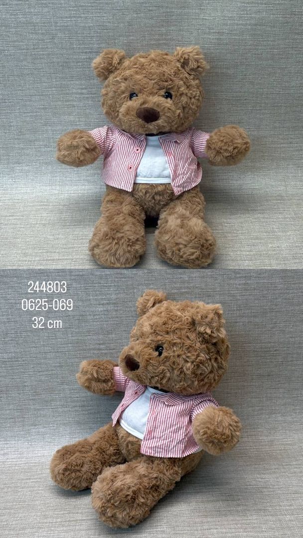 OSO CHURCO CON CAMISA ROJA 32 CM