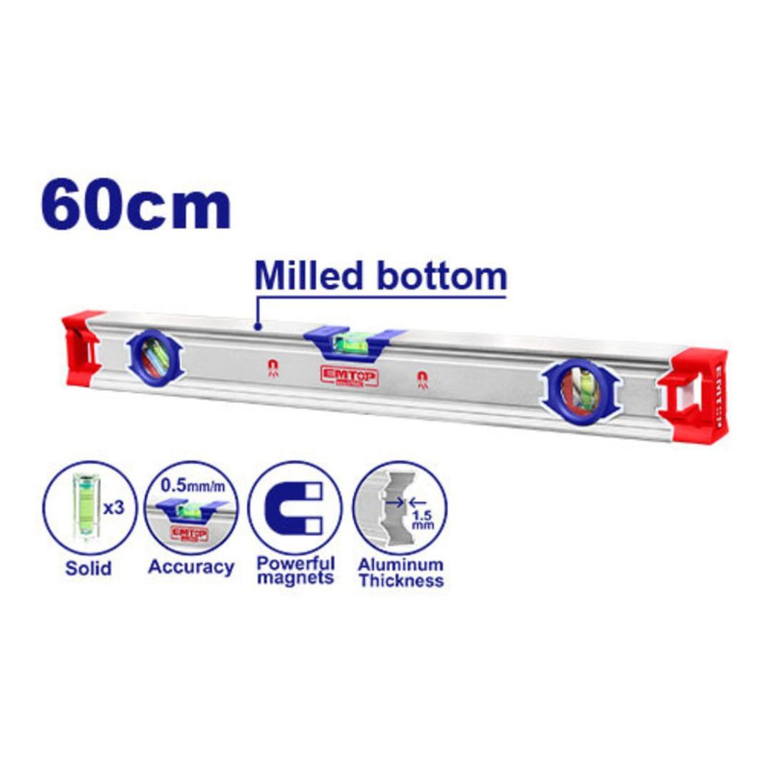 EMTOP NIVEL DE GOTA ALUMINIO 24" (60CM) MAGNETICO SUPER EMTOP 