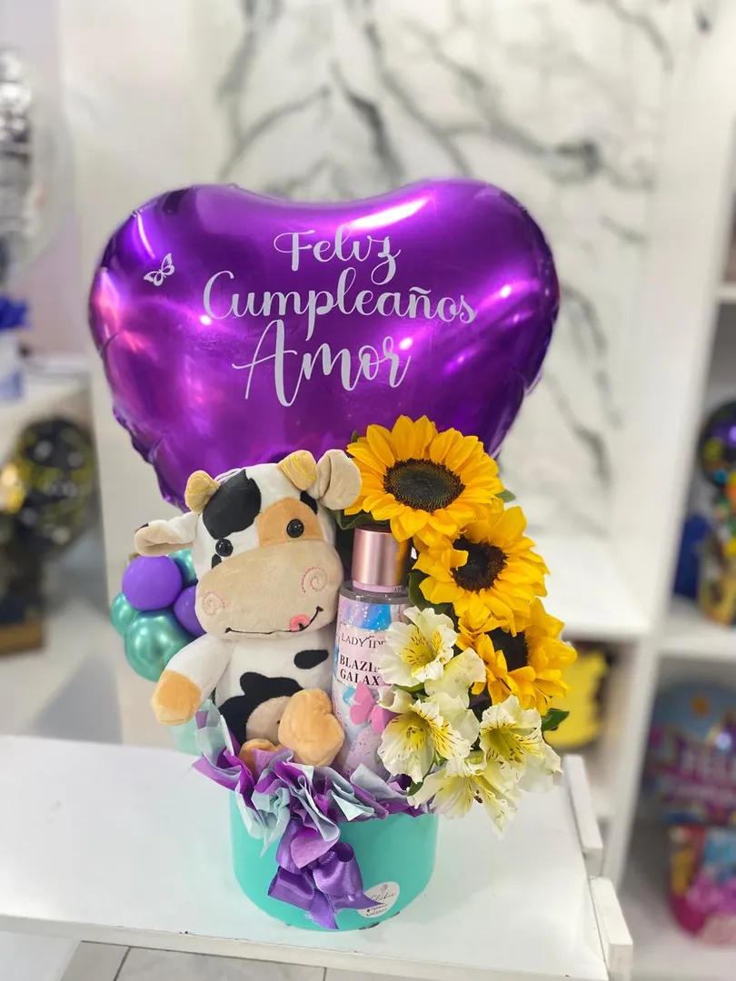 Detallito peluche, splash y girasoles 