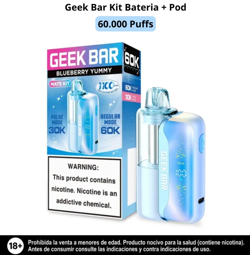 Geek Bar Kit Blueberry Yummy 60.000 Puffs Bateria Y Pod