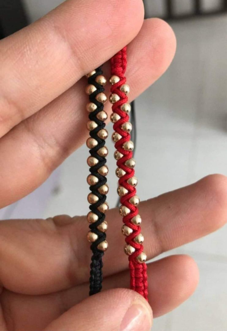 Par pulseras doble carril balin 4mm