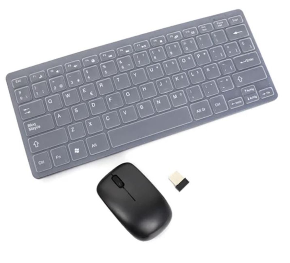 Combo Mouse y teclado inalámbrico Slim negro K-03