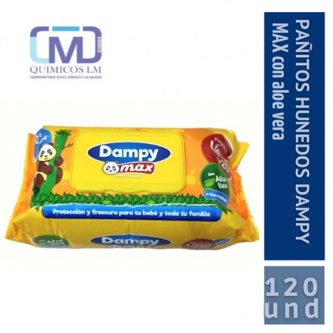 PAÑITOS HÚMEDOS DAMPY MAX X120und