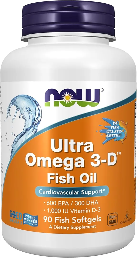 Ultra Omega 3 D Aceite de Pescado 90 CAP Omega3 MAS  Vitamina D3 NOW