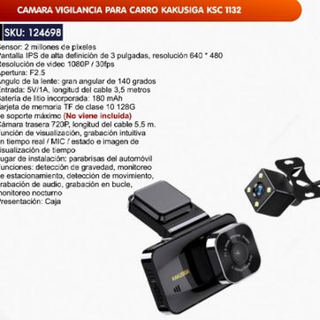 Imagen del producto CAMARA VIGILANCIA PARA CARRO KAKUSIGA KSC 1132