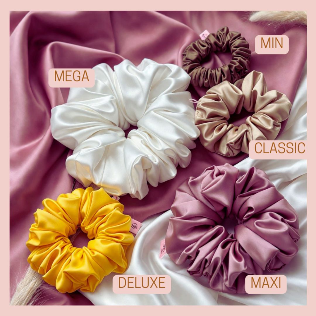 SCRUNCHIES PARA EL CABELLO EN SATIN Y/O SEDA