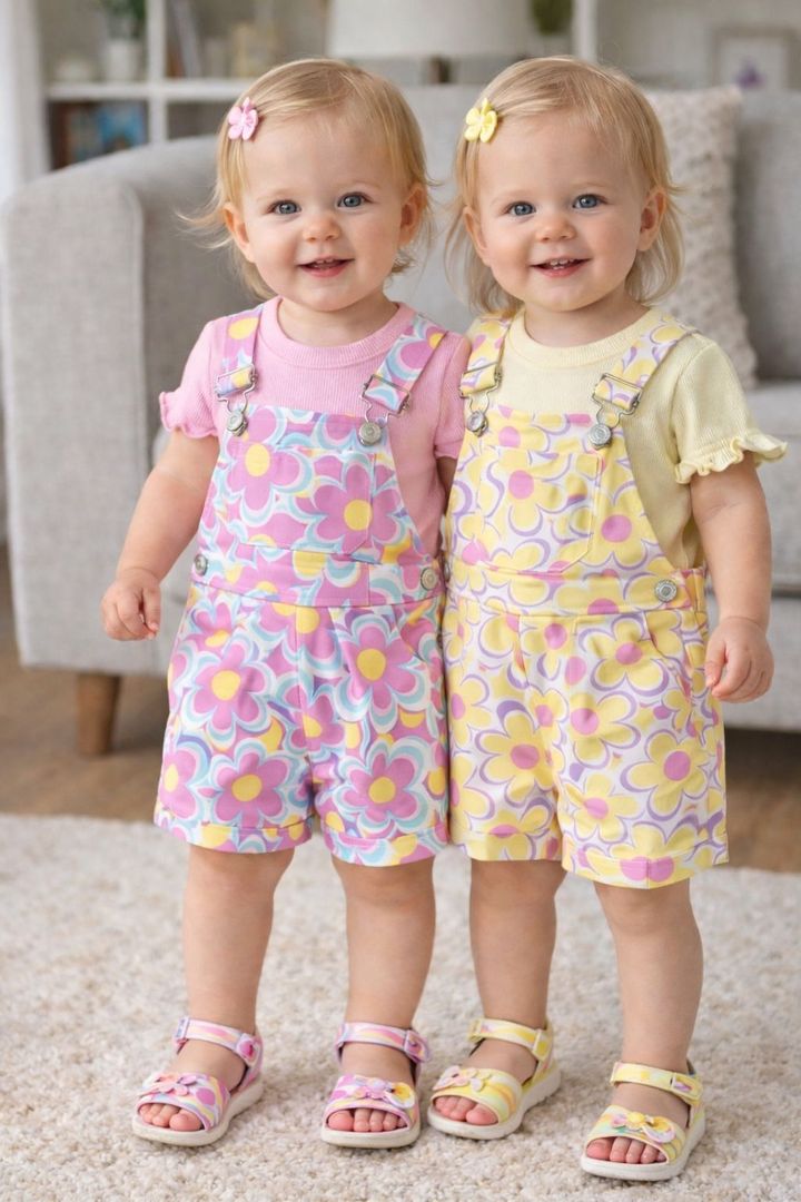 conjunto overol short bebita