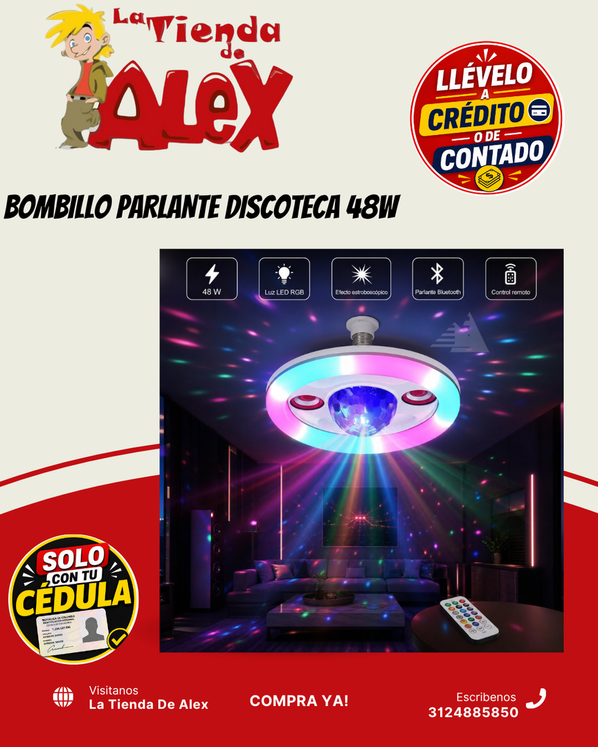 BOMBILLO PARLANTE DISCOTECA 48W