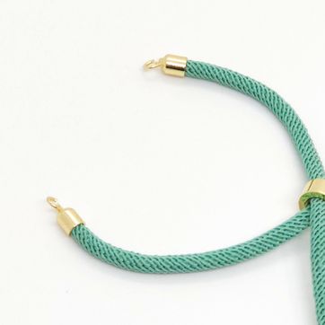 HERRAJE PULSERA HILO VERDE MENTA RODINADO - imagen 1