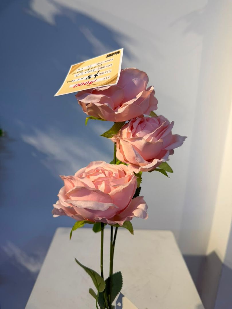 ROSA X 3 EN VARA ROSADA