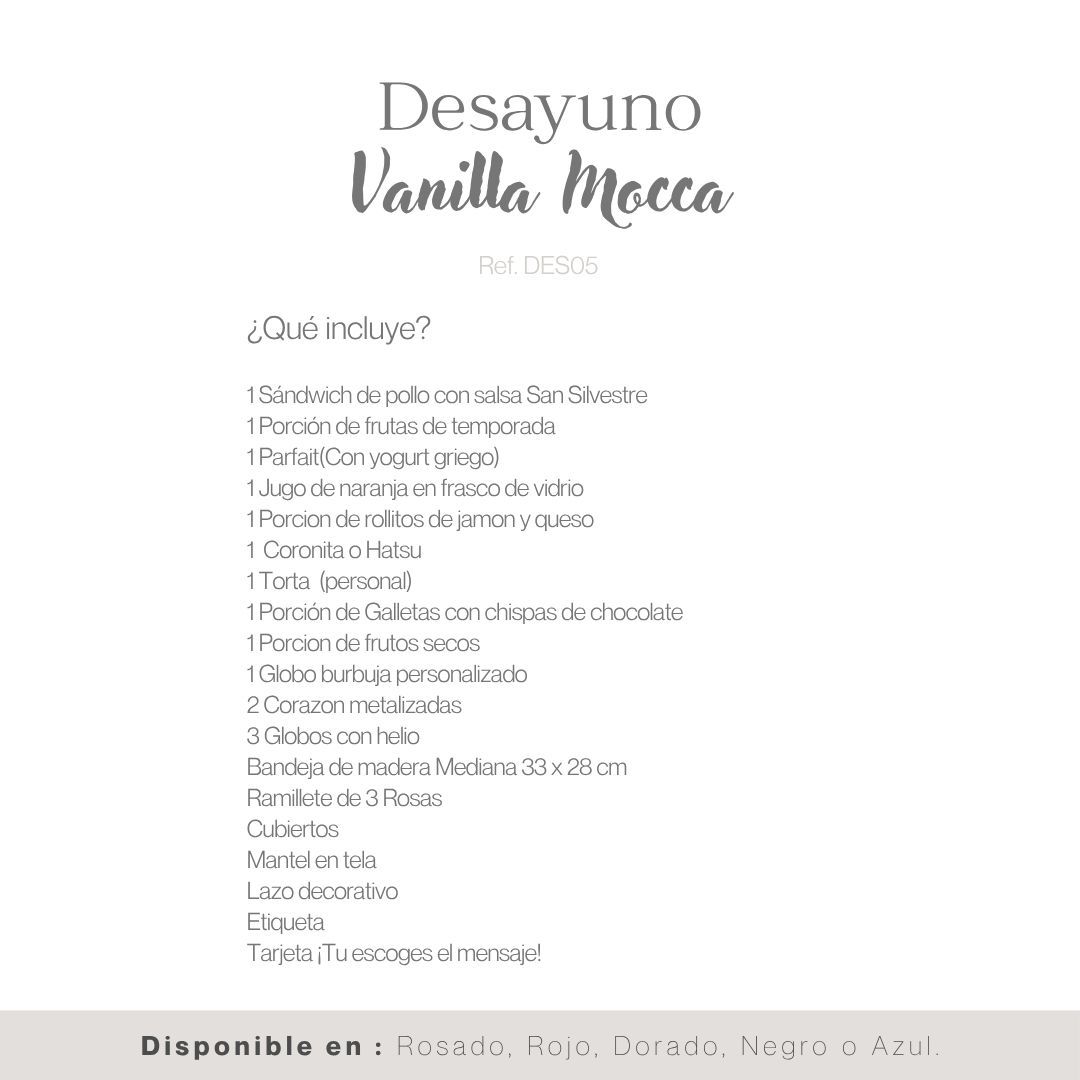 DESAYUNO VANILLA MOCCA