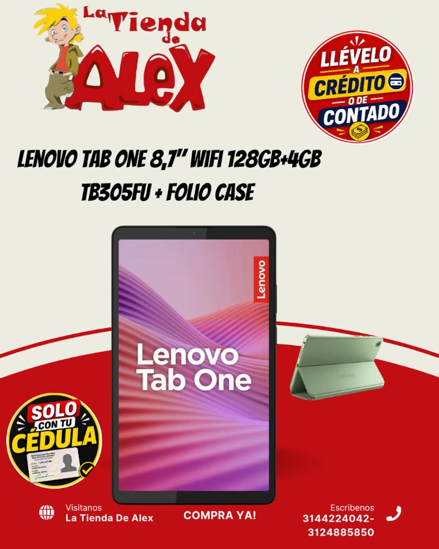 Lenovo Tab ONE 8,7" Wifi 128GB+4GB TB305FU + Folio Case 