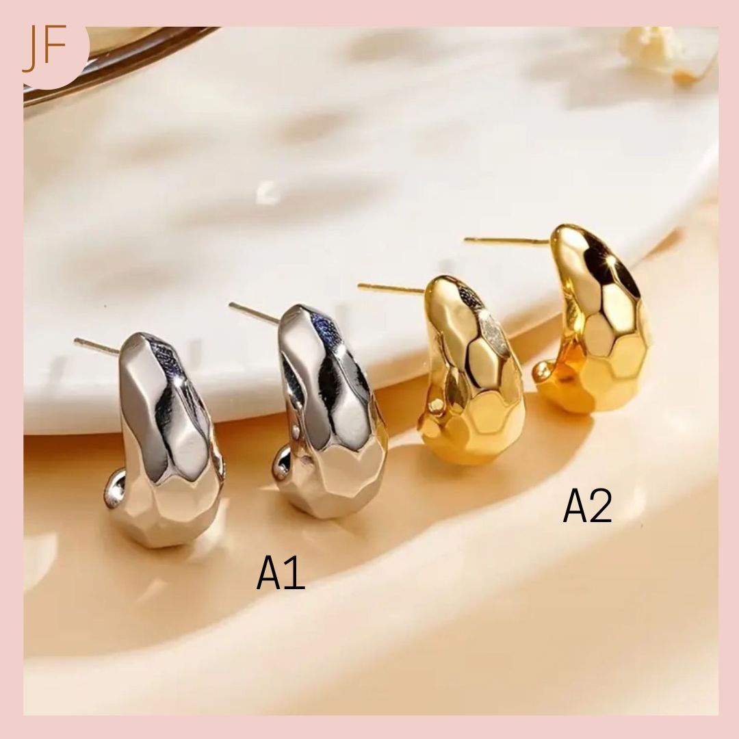 Lindos Aretes Media Luna Acero Inoxidable 