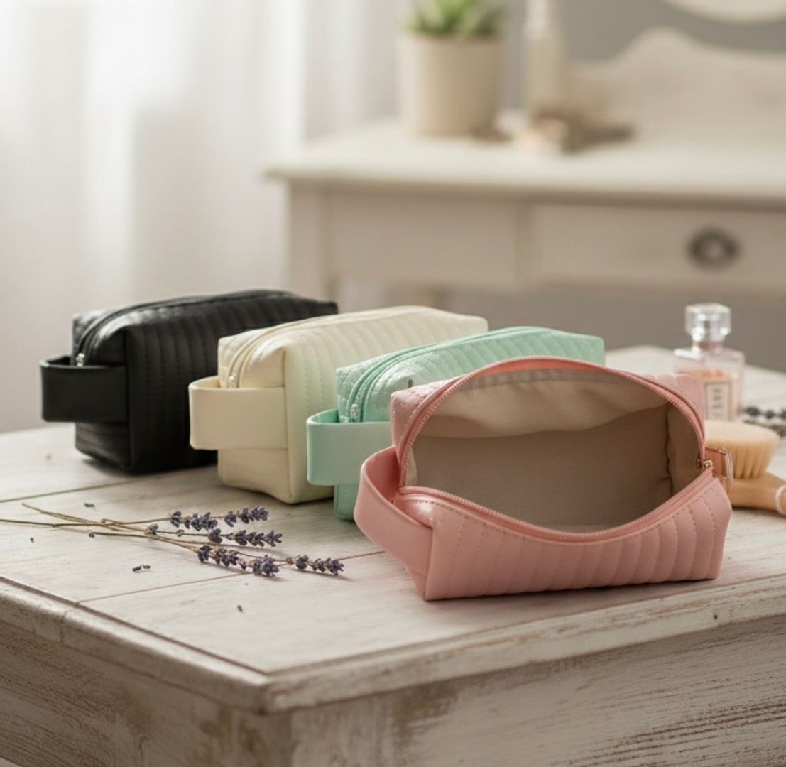 Cosmetiquera mini rayada 
