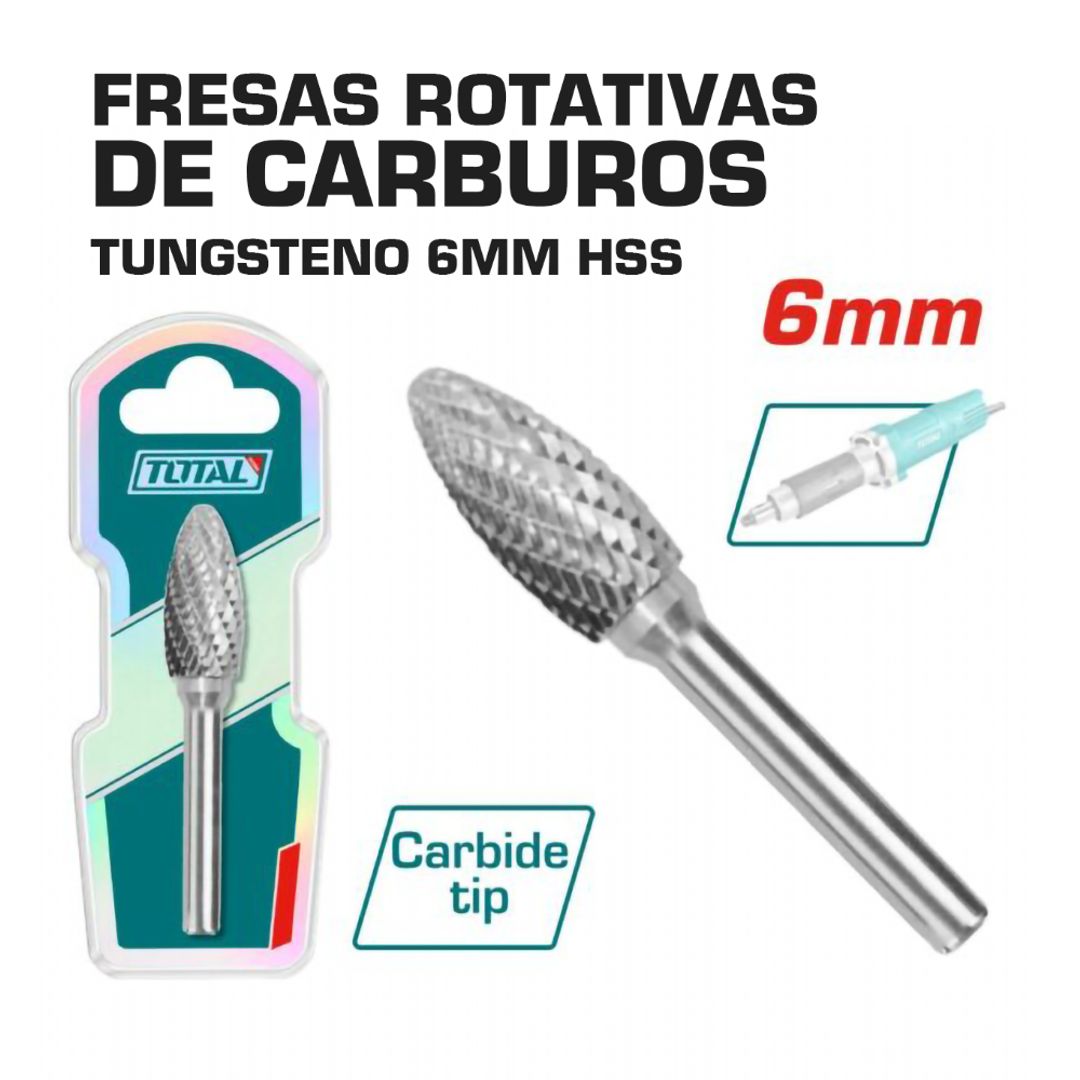 FRESAS ROTATIVAS DE CARBURO DE TUNGSTENO 6MM HSS 02