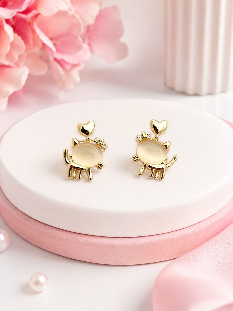 Aretes Gatitos Dorados 
