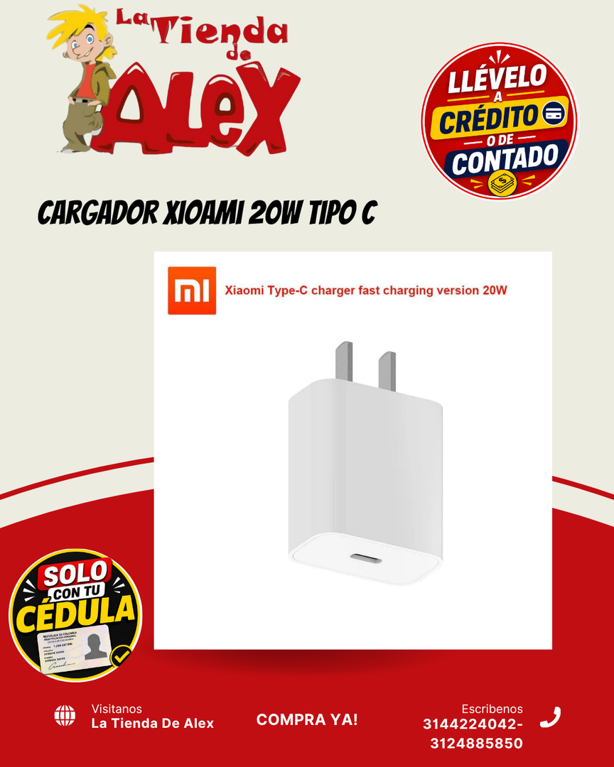 Cargador Xioami 20W Tipo C