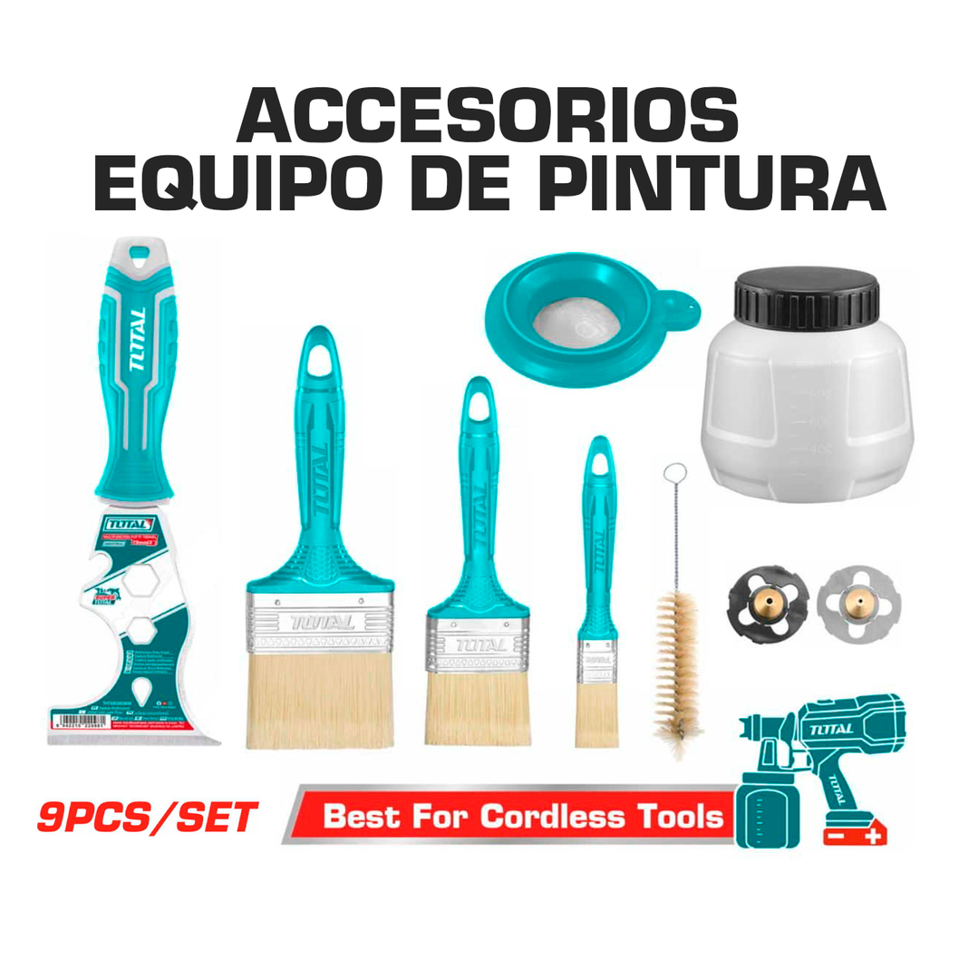 ACCESORIOS EQUIPO DE PINTAR 9 PIEZAS INALAMBRICAS