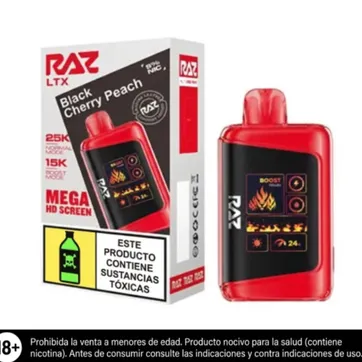 Imagen del producto Raz Black Cherry Peach 25.000 Puffs