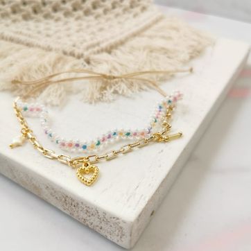 Tobillera doble tejida - imagen 1