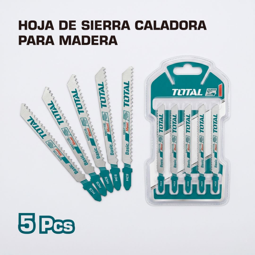 JUEGO DE HOJAS PARA SIERRA CALADORA PARA MADERA 5 PIEZAS
