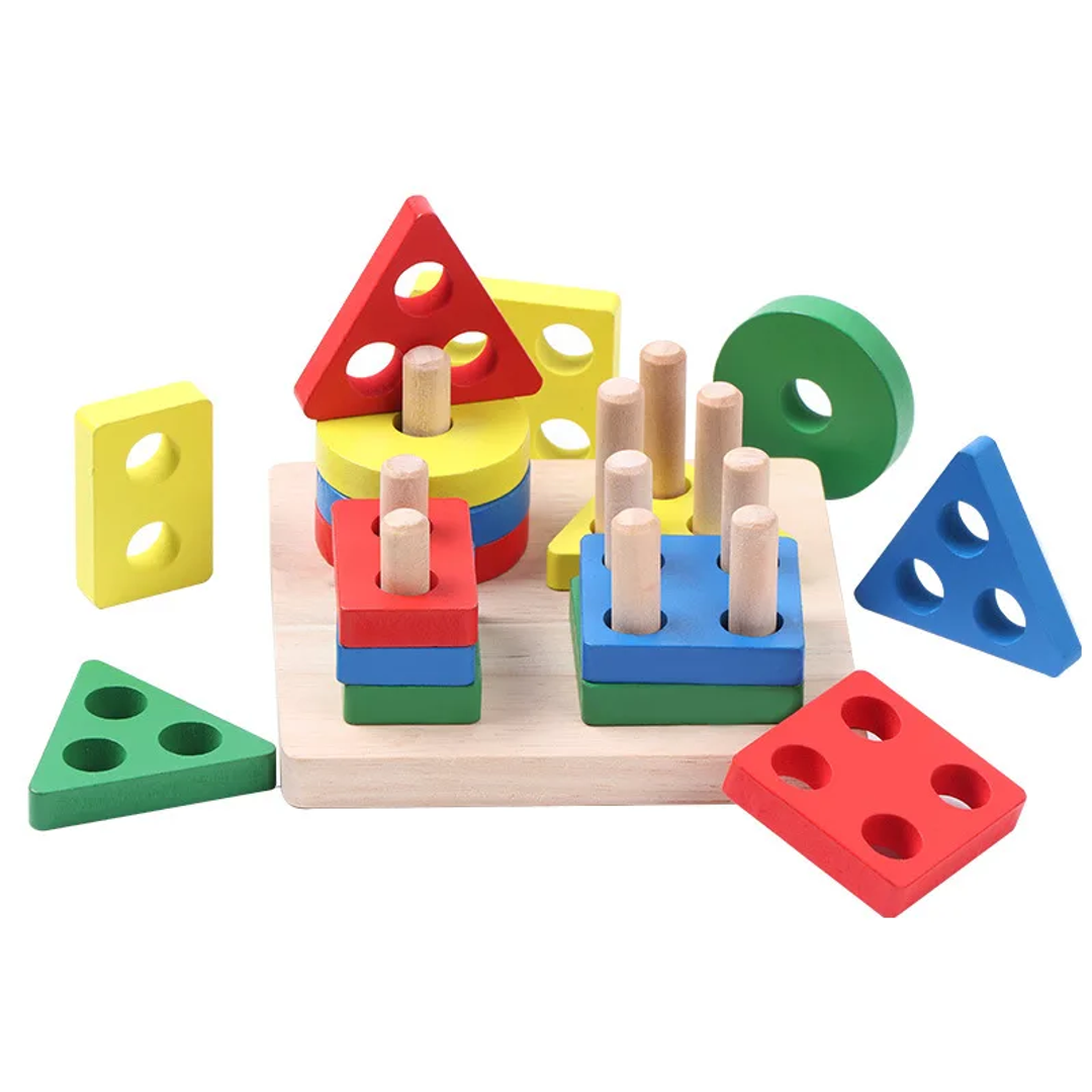 Juego Didactico Encajar Figura Geométrica Montessori Madera