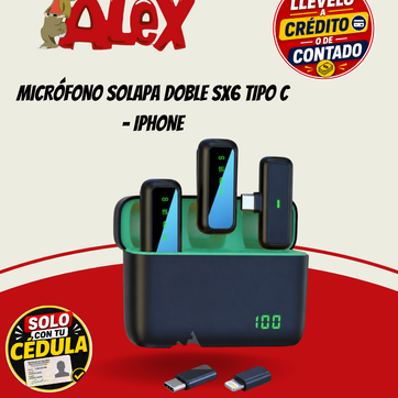 Imagen del producto MICRÓFONO SOLAPA DOBLE SX6 TIPO C - IPHONE